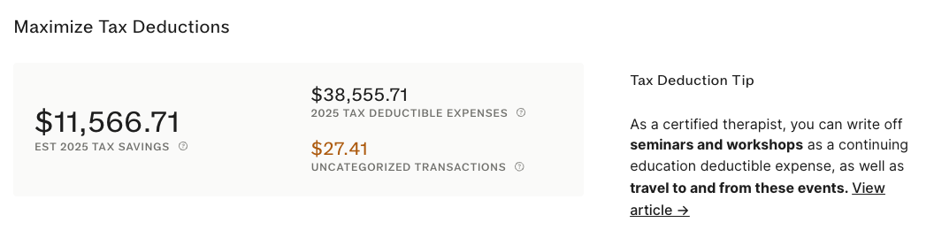 Maximize Tax Deduction Tips therapist