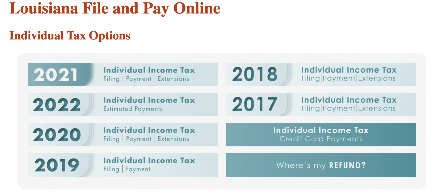 Paying State Tax in Louisiana Heard